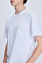 White Regular Fit Crew Neck Cotton Knitwear T-Shirt - 4