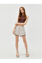 Slogan Embroidered Shorts with Lace Waist Piping Detail - 2