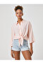 Front Tie Shirt Long Sleeve Buttoned Classic Cuff Collar - 3