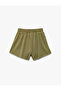 High Waist Slit Detailed Mini Sports Shorts - 4
