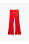 Slim Fit Flared Trousers with Slit Detail