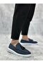 Ba0005 Laceless High Sole Classic Linen Navy Blue Tasseled Men's Shoes - 2