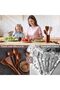 Wooden Kitchen Utensil Set Non Stick Spoons Spatulas and Salad Forks Set | Durable, non-toxic, non-stick, smooth surface, easy to clean, comfortable grip - 6