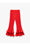 Slim Fit Flared Trousers with Ruffle Detail - 2