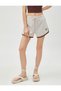 Slogan Embroidered Shorts with Lace Waist Piping Detail - 3
