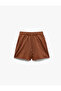 Regular Fit Pocketed Waist Laced Regular Leg Mini Shorts - 3