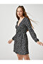Floral Mini Dress Long Sleeve V-Neck