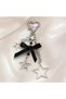 Star Black Ribbon Airplane Luggage Metal Keychain Bag Charm Car Ornament Charm Gift - 2