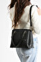 Women's Jn-802 Nubuck Hand and Shoulder Bag Black - 3