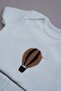 Balloon Embroidered Short Sleeve Baby Bodysuit with Snap Fastener Leggings Set - 6