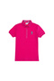 Girl's Fuchsia Polo Neck Basic T-Shirt 50298183-Vr218
