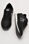 Men's Leather Laced Casual Sports Shoes Black White - 7