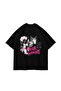 Pour Homme Printed 24/1 Oversize Unisex Black Tshirt