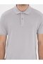 Light Gray Slim Fit 100% Cotton Non-Curling Buttoned Polo Collar Basic T-Shirt 50302561-Vr001 - 6