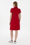 Women's Red Polo Collar Mini Length Knitted Dress 50300881-VR171 - 4