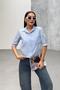 Blue embroidered linen shirt with sleeve - 3