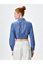 Crop Shirt Long Sleeve Classic Collar Cotton - 4