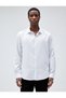 Men's Clothing Basic Shirt Classic Collar Slim Fit Buttoned 4wam60013hw White White - 3