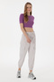 Women's Light Gray Jogger Fit Canvas Trousers 50300356-Vr001 - 3