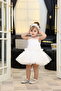 Ruched Star Pattern Embroidered Tulle Baby Girl Evening Dress