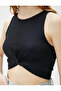 Crop Ribbed Athlete Knot Detailed Crew Neck - 5