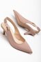 Large Size Women's Heeled Shoes Mink Satin Material Stone Buckle