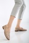 Women's genuine leather daily heeled laser ballet flat - beige - 2