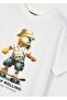 Boy 4-8 Years Old, Skateboard Printed T-Shirt Cream Color - 3