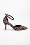 Large Size Women's Heeled Shoes Leopard Satin Belly Slit Model Hard Hat - 3