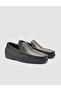 Milan 100% Genuine Leather Black Loafer Shoes with Stitching Detail - 2