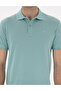 Dark Mint Slim Fit 100% Cotton Non-Curling Buttoned Polo Collar Basic T-Shirt 50302561-Vr152 - 6