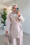 Beige Double Breasted Jacket Double Suit - 3
