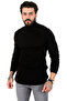 Men's Black Turtleneck Striped Slim Fit Knitted Sweater2100015 - 2