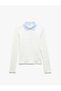 Collar Detailed Cotton Slim Fit Buttoned Long Sleeve T-Shirt - 3