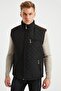 Men's Black Fleece Lined Quilted Vest - 4