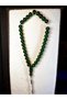 Green Colored Rod Amber Rosary Sphere Cut T-135 - 3