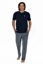 U.S. Polo Assn. 18907 Men's Short Sleeve Buttoned Collar Pajama Set-Navy Blue - 4