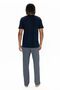 U.S. Polo Assn. 18907 Men's Short Sleeve Buttoned Collar Pajama Set-Navy Blue - 2