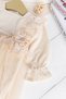 Scalloped Square Collar 100% Cotton Cream Baby Girl Dress Special Day Birthday - 3