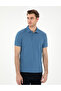Dark Blue Slim Fit 100% Cotton Buttoned Polo Collar Basic T-Shirt 50306448-Vr032 - 3
