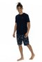 U.S. Polo Assn. 18867 Men's Short Sleeve Bicycle Collar Shorts Pajama Set-Navy Blue - 3