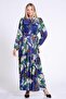 Patterned and Trench Garnished Long Dress