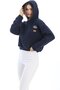 Embroidered Hooded Oversize Sweatshirt Navy Blue - 2