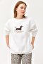 Embroidered Three-Strand Sweatshirt White - 2