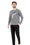 6060 Men's Long Sleeve Crew Neck Pajama Set-Gray