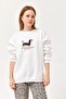 Embroidered Three-Strand Sweatshirt White