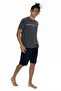 U.S. Polo Assn. 18865 Men's Short Sleeve Crew Neck Shorts Pajama Set-Anthracitemelange - 3