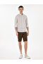 Khaki Striped Slim Fit Long Sleeve Shirt 50304595-Vr027 - 4