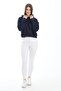 Embroidered Hooded Oversize Sweatshirt Navy Blue - 5