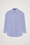 Dark Blue Oversize Basic Shirt - 2